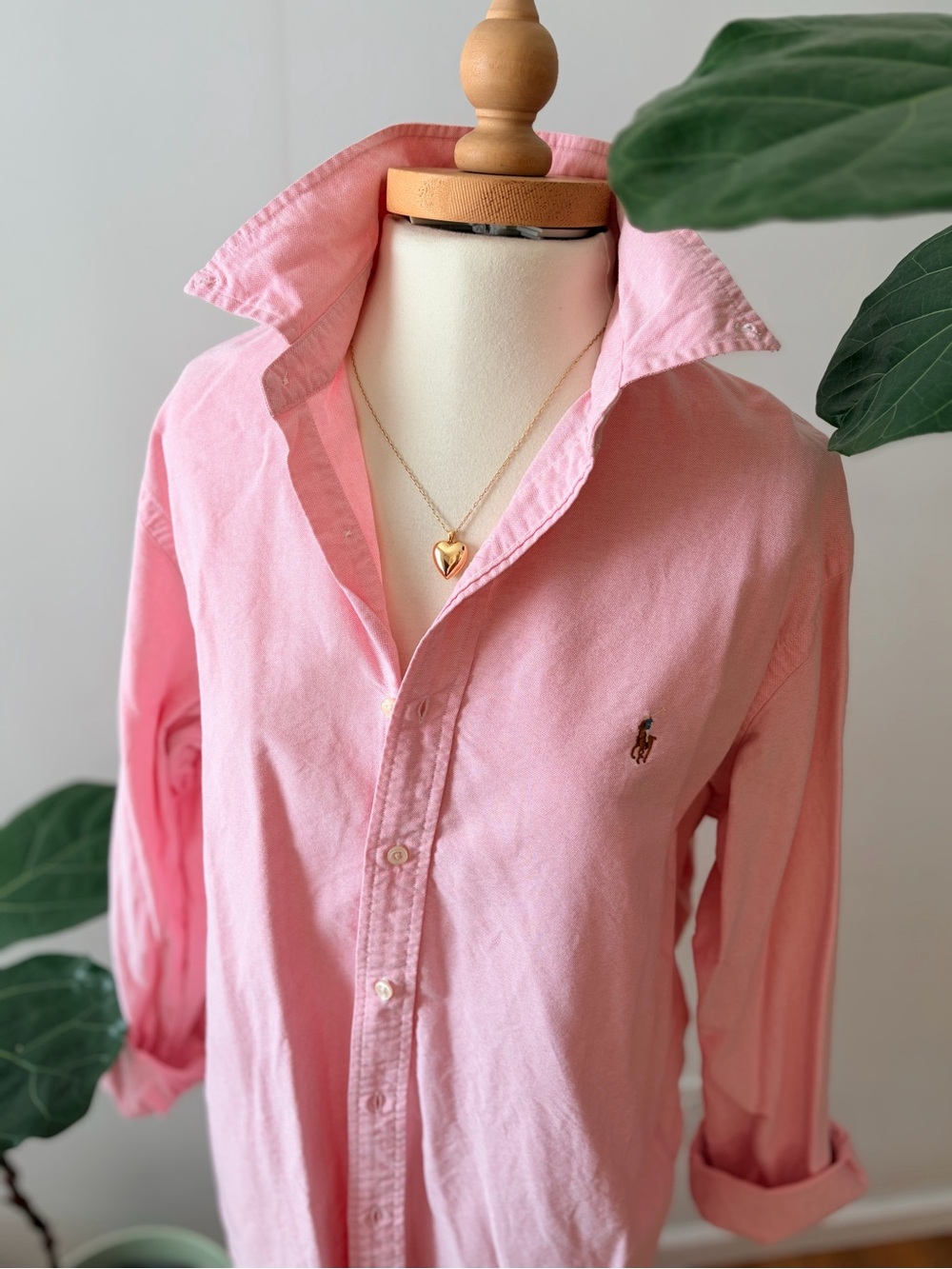 Ralph Lauren Pink Cotton Button Down Shirt Oversized Women’s large